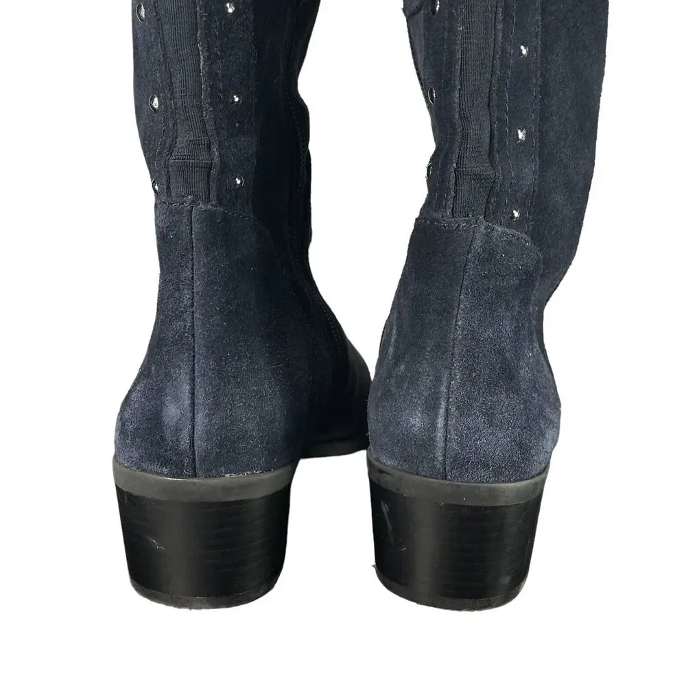 Vince Camuto Briella Blue Suede Leather Over the Knee Boots SIZE 5.5 Womens Shoe
